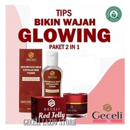 PAKET 2 IN 1 TONER DAN RED JELLY - PAKET 2 IN 1 RED JELLY DAN TONER GECELI - Toner Glowing Paling Am
