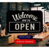 Acrylic Hanging Sign We are Open Closed Reversible 2 sides / Open Close Open Close Acrylic