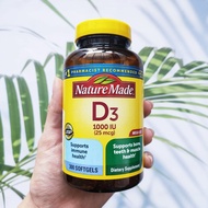 วิตามินดี 3 Vitamin D3 1000IU (25mcg) 100 300 or 650 Softgels (Nature Made®) D-3