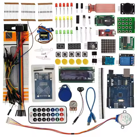 Starter Kit for Arduino Uno R3 - Uno R3 Breadboard and holder Step Motor / Servo /1602 LCD / jumper 