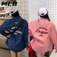 Embroidered Logo MLB NY Original Denim Shirt Couple Shirt Loose Coat Casual Shirt