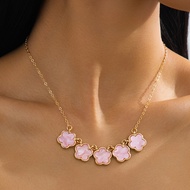 All-Match Lucky Five-Petal Flower Necklace Niche Light Luxury High-End Feel Five-Leaf Clover Pendant