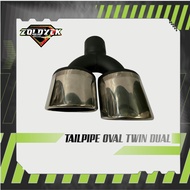 OVAL TWIN DUAL EXHAUST TAILPIPE