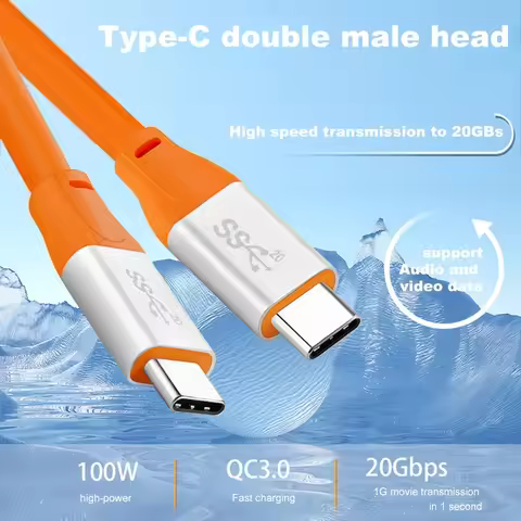 Type C Cable PD100W 20Gbps Type C Fast Charging Data Cable Support 4K60Hz Audio Video 20V5A Usb 3.1 
