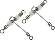 PATIKIL 3 Way Swivel 97lbs, 10 Pack Cross Line T Turn Rolling Terminal Tackle with Luminous Beads fo