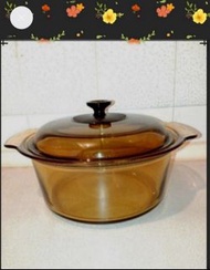 法國製造  5L  康寧雙耳深鍋 玻璃鍋 康寧煲 康寧鍋 煮食煲 煮食鍋 透明設計 清楚睇到煮食過程 安心又放心 可上明火 明火煮食 Corning Ware Visions Made in Fran