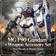 Bandai | F90 MG 1/100 Assembly Model Kit Action Figures Puzzle With Water Stickers Boys Puzzle Toy D