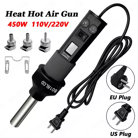 110V 220V Heat Hot Air Gun 450W LCD Digital Desoldering Soldering Station Temperature Adjustable IC