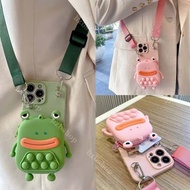 Casing For HUAWEI Nova11 Nova10 Nova9 Nova8 Nova7 Pro/Nova10SE/Nova9SE/Nova8SE/Nova7SE/Nova6SE/Nova11i/Nova8i/Nova7i/Nova3i/Nova5T Cartoon cute frog wallet phone case