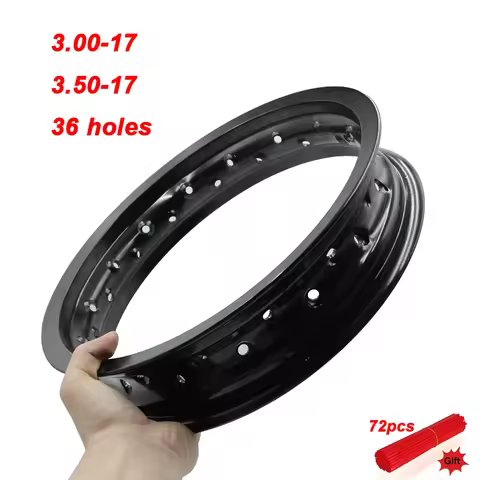 Black Aluminum Motorcycle Wheel Rim 3.00x17 3.50x17 36 Spoke Holes For Supermoto Dirt Bike Motocross