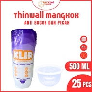 thinwall mangkok cup pudding anti panas puding plastik bulat microwave - 500ml