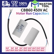 Running Capacitor CBB60 450VAC Water Pump Motor Running Capacitor 5uf 10uf 12uf 12.5uf 16uf 20uf 25
