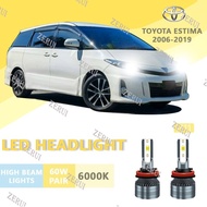 ZR For 2PCS FOR TOYOTA Estima 2006-2019 H11 LED Super Bright Hi/Lo Beam Headlamp Lamp LED Headlight 
