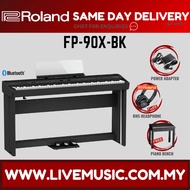 Roland FP-90X 88-key Digital Piano with Piano Stand, Bench, RH5 Headphones, Note Stand, 3-Pedal - Bl