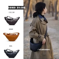 LE Versi Betul Beg Tanduk Kulit Tulen Beg Croissant Niche Beg Wanita Selempang Beg Pinggang Beg Tand