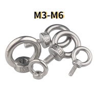 [XJK] 304 Stainless Steel Ring Screw Ring with Ring Lifting Ring Screw Extension Ring Nut Bolt Screw M3-M4-M5-M6