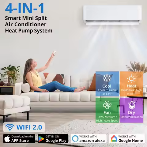 9000BTU Mini-Split Air Conditioner Cool Up to 450 Sq. Ft, 24 SEER2 208-230V Ductless Inverter AC Uni