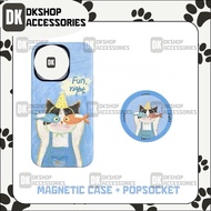 Fun Right Blue Magnetic Case with Magnetic Popsocket – Soft TPU, Anti-Scratch | DKshop
