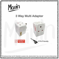 Britz 3 Way Multi Adapter Socket 2 Pin Friendly Direct Plug in Multi Adaptor 【🇸🇬 Safety Mark】