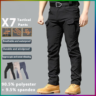 【Buy 1 Get 1 Free】 IX7 Tactical Pants Mens Quick-Drying  Waterproof Cargo Trousers Outdoor Multi Poc