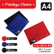 2616- A4 Premium Document File / A4 PVC Hard Cover File / A4 V Button Bag File / A4 Pocket File / A4