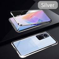 For Oppo Reno 8 Pro 5G 7Z Reno8 Pro Reno8Pro Reno8Z Reno8 5G Metal Flip Phone Case Double Side Tempe