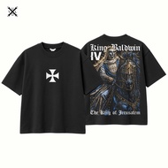 Boxy Oversized King Baldwin IV The King of Jerusalem T-Shirt - Unisex, Cotton Combed 24s 200+GSM