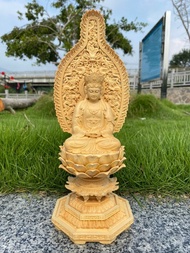 รูปปั้นพระไม้ Hinoki ที่เป็นของแข็งแกะสลัก Potala Avalokiteshvara | แท่นบูชาบ้านการตกแต่งวัดของขวัญทางจิตวิญญาณ