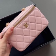 Chanel 羊皮 長盒子金球 粉紅色