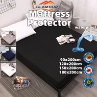 【SG】Waterproof Fitted Mattress Protector Cotton Quilted Mattress Cover Washable Noiseless Breathable Soft
