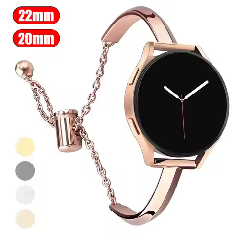 20mm 22mm Jewelry Strap for Samsung Galaxy Watch 6 5 Pro 45mm 4 40 44mm Metal Chain Woman for Huawei