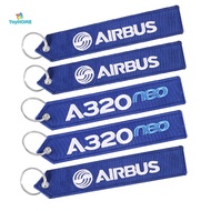 EPMN&gt; 1Pc Airbus Keychain Phone Straps Embroidery A320 Aviation Key Ring Chain for Aviation Gift Strap Lanyard for Bag Zipper new