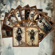 58pieces(12papers+46stickers) Gothic Butterfly Fairy Scrapbook Paper Set,Perfect For Mini Gift Packa