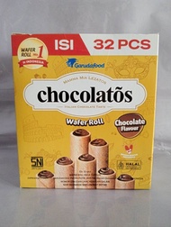CHOCOLATOS Wafer Roll Chocolate Flavour Isi 32
