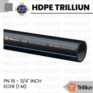 Trilliun Premium HDPE Pipe 3/s 4" Inch (25mm) PN-16 Meters (Retail) Premium HDPE Pipe