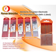3.2mm Weldone Tungsten Electrode 2% Thoriated Class EWh-2 (Red)