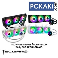 TECWARE MIRAGE / ECLIPSE LCD ARGB 240 / 360 AIO CPU LIQUID COOLER WITH OMNI ARGB PWM STATIC PRESSURE FAN + ARGB PWM HUB
