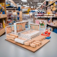 NOVO Wooden Train Track Expansion Set Bundle Pack Railway Train Track Toy Compatible with Brio Bigji