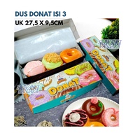 Donut Box Contains 3 Donut Cake Box/ Donut Cake Box 27.5 x 9.5cm 1pcs