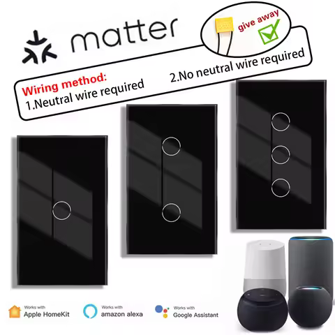 Matter smart switch Alexa Google No APP required Intelligent Control Scan QR Code to Connect Touch L