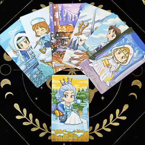 12*7cm Winter Tarot 78 Pcs Cards Hope, Warmth, and Tarot Cheer for The Most Wonderful Time of Year