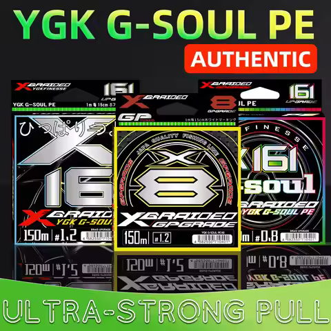 YGK G SOUL PE X8 BRAID Upgrade Braid Fishing Line Super Strong 16 Strands Multifilament PE line 150M