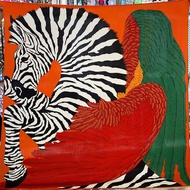 cod POBING Silk Cashmere Scarf Women Hand Rolled Shawls Fly Horse Print Square Scarves Wraps Lady Ba