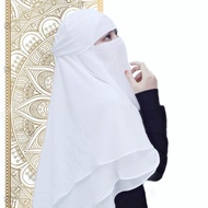 Khimar Umrah Labuh Moscrepe Berpoket Awning Scuba / Tudung Labuh / Mini Telekung