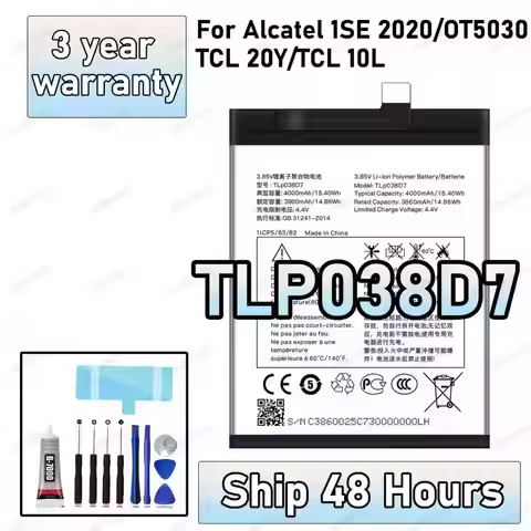 100% New High Quality TLP038D7 TLP038D1 Battery For Alcatel 3L 2020 5029D TCL 10L T770B T770H T1 Lit