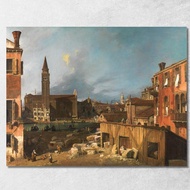 The Stonemason'S Yard Canaletto cnl14 Canvas Print