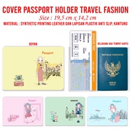 Passport Holder Cover Travel Fashion Series Motif – With Card Slot – Anti-Slip & Boarding Pass Passp