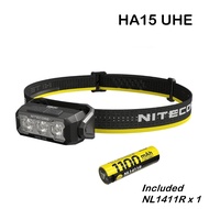 Nitecore HA15 UHE 400 Lumens Ultra Light Weight Dual Light Headlamp (Include Battery NL1411R)