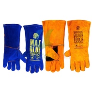 Welding Safety Gloves for Project Genuine Leather 14 inch MaxBlue and 16 inch Golden touch by GOSAVE