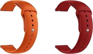 ONE ECHELON Quick Release Watch Band Compatible With Seiko SSB359  Silicone Watch Strap with Button Lock, Pack of 2 (Orange and Red)